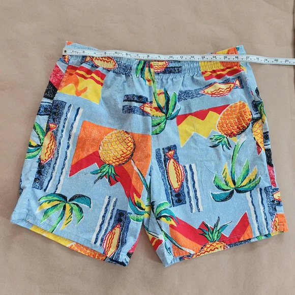 Unique Vintage Pineapple Print Men's Swim Shorts L - Picture 6 of 8